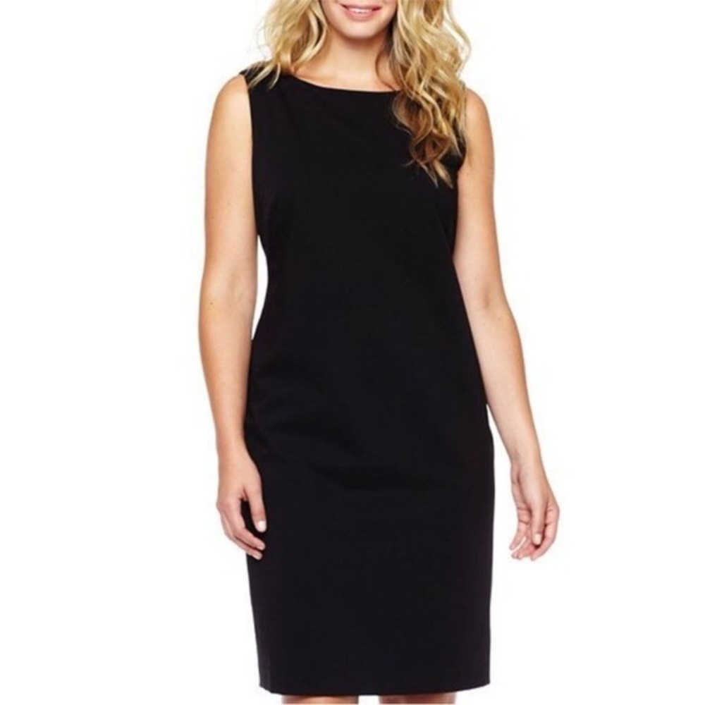 Liz Claiborne Suits Sleeveless Lined Zipper Back Versatile Black Sheath Dress 10